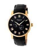 Heritor Automatic Romulus Gold & Black Leather Watches 44mm