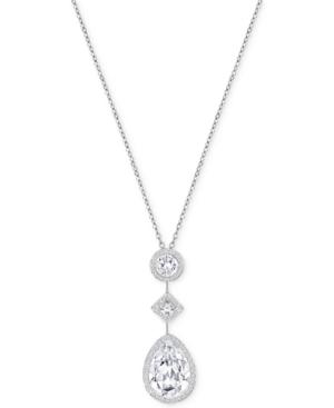 Swarovski Silver-tone Multi-crystal Lariat Necklace