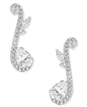 Eliot Danori Silver-tone Crystal Musical Note Drop Earrings, Only At Macy's