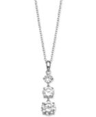 Giani Bernini Cubic Zirconia Graduated Three Stone 18 Pendant Necklace In Sterling Silver, Created For Macy's