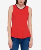 Tommy Hilfiger Sleeveless Peplum Top, Created For Macy's