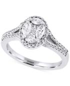 Effy Diamond Engagement Ring (3/4 Ct. T.w.) In 14k White Gold
