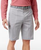 Greg Norman For Tasso Elba Men's Tech Performance Golf Plaid Shorts