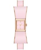Kate Spade New York Women's Kenmare Pink Enamel And Rose Gold-tone Stainless Steel Half-bangle Bracelet Watch 16mm Ksw1112