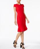 Betsey Johnson Cap-sleeve Ruffled Dress
