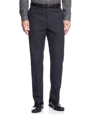 Calvin Klein Charcoal Pindot Slim-fit Dress Pants