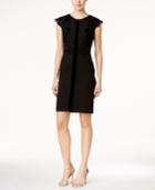 Ivanka Trump Velvet-trim Sheath Dress