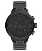 Ax Armani Exchange Watch, Men's Chronograph Black Ion-plated Stainless Steel Bracelet 49mm Ax1277