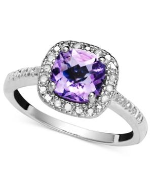 Victoria Townsend Sterling Silver Ring, Purple Amethyst (1-1/4 Ct. T.w.) And Diamond (1/10 Ct. T.w.)