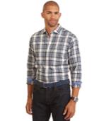 Nautica Slim-fit Wrinkle Resistant Navy Plaid Shirt