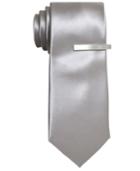 Alfani Men's Silver Skinny Tie, Only At Macy's