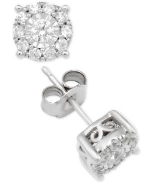 Diamond Halo Stud Earrings (1 Ct. T.w.) In 14k Gold Or White Gold