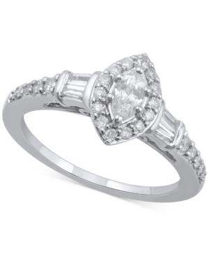 Diamond Marquise Engagement Ring (3/4 Ct. T.w.) In 14k White Gold
