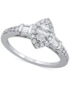 Diamond Marquise Engagement Ring (3/4 Ct. T.w.) In 14k White Gold