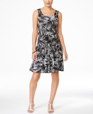 Style & Co. Leaf-print Sleeveless Dress, Only At Macy's
