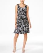 Style & Co. Leaf-print Sleeveless Dress, Only At Macy's