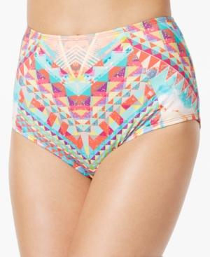 Bar Iii Tribal-print High-waist Bikini Bottom, Only At Macy's Women's Swimsuit