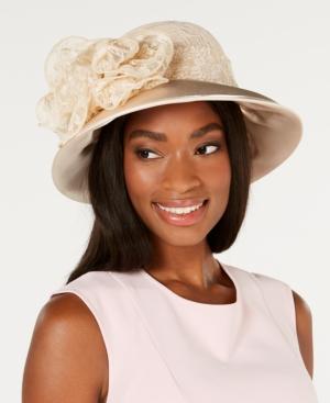 August Hats Lace & Satin Wide-brim Hat