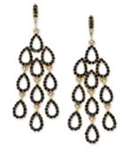 Inc International Concepts Gold-tone Jet Pave Waterfall Chandelier Earrings, Created For Macy's