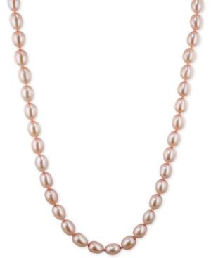 Honora Style Rose Cultured Freshwater Pearl Necklace In Sterling Silver (7-8mm)