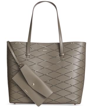 Dkny Marley Diamond-perforated Tote, Created For Macy's