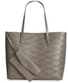 Dkny Marley Diamond-perforated Tote, Created For Macy's