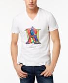Armani Exchange Men's Stacked Logo-print V-neck T-shirt