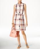 Tommy Hilfiger Sleeveless Plaid-print Shirtdress