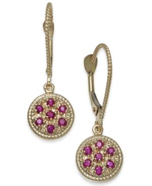 Ruby (3/8 Ct. T.w.) & Diamond Accent Drop Earrings In 14k Gold