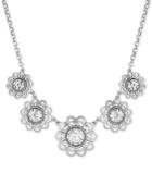 Lucky Brand Silver-tone Floral Disc Statement Necklace