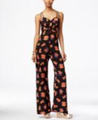 Material Girl Juniors' Printed Tie-front Jumpsuit, Only At Macy's