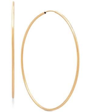 Polished Continuous Hoop Earrings In 14k Gold