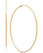 Polished Continuous Hoop Earrings In 14k Gold