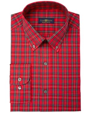 Club Room Men's Regular Fit Tartan Dress Shirt, Created For Macy's