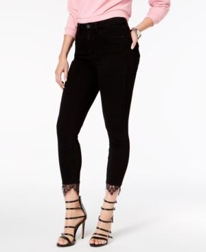 Guess 1981 Lace-trim Ankle Skinny Jeans