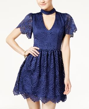 Trixxi Juniors' Gigi Scalloped Lace Skater Dress