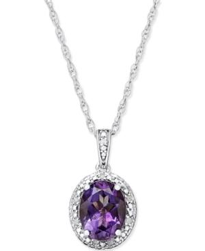 Amethyst (2 Ct. T.w.) & Diamond Accent Pendant Necklace In Sterling Silver