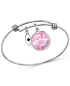 Unwritten Love You A Ton Charm Bangle Bracelet In Stainless Steel
