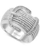Effy Balissima Diamond Buckle Ring (1/6 Ct. T.w.) In Sterling Silver