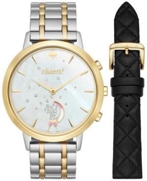 Kate Spade New York Women's Metro Grand Hybrid Two-tone Stainless Steel Bracelet Smart Watch & Interchangeable Strap Box Set 40mm Kst23103b