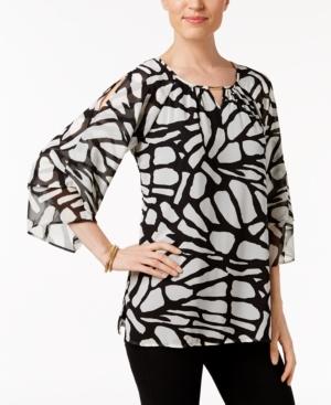Jm Collection Embellished Cold-shoulder Top, Created For Macy's