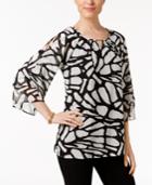 Jm Collection Embellished Cold-shoulder Top, Created For Macy's