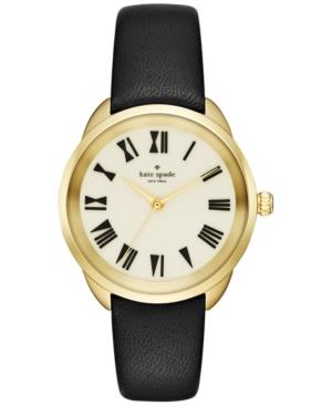 Kate Spade New York Women's Crosstown Black Leather Strap Watch 34mm Ksw1093