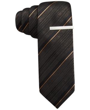 Alfani Red Glitz Stripe Skinny Tie, Only At Macy's