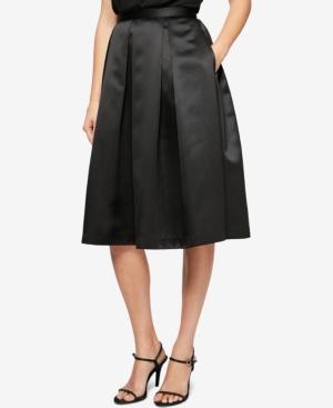 Alex Evenings Pleated Satin A-line Skirt
