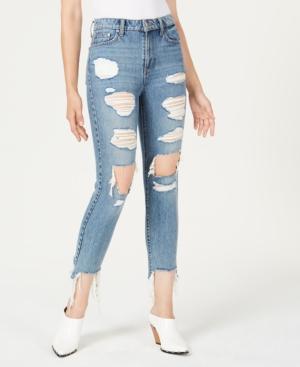 Guess It Girl Warp-stretch Ripped Skinny Jeans