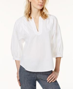 Trina Turk Aloe Cotton 3/4-sleeve Top