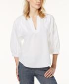 Trina Turk Aloe Cotton 3/4-sleeve Top
