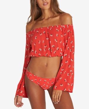 Billabong Juniors' My Day Printed Cropped Bell-sleeve Top
