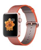 Apple Watch Series 2 42mm Rose Gold Aluminum Case With Orange/anthracite Woven Nylon Band